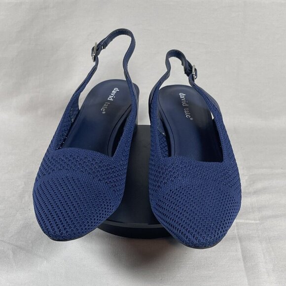 David‎ Tate Women's Navy Blue Galen Slingback Almond Toe Pump Shoe Size 10-NEW - Picture 2 of 10